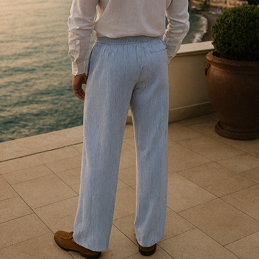 Linen pants blue
